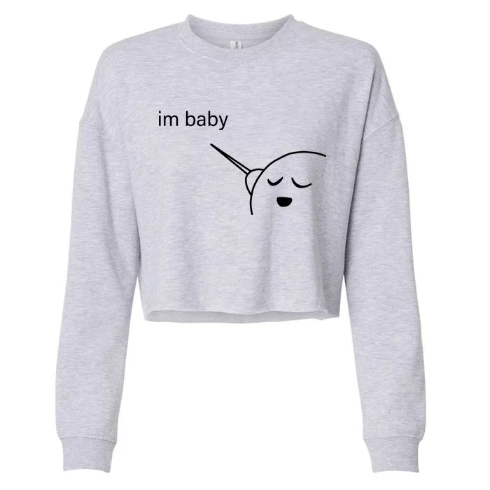 Im Baby Meme Cropped Pullover Crew