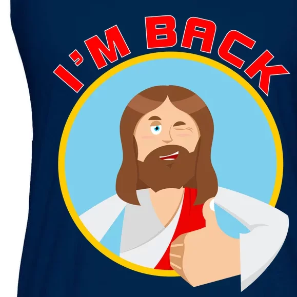 I'm Back Funny Easter Jesus He is Risen Ladies Essential Flowy Tank