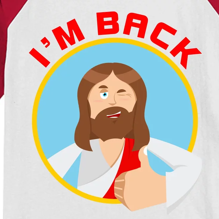 I'm Back Funny Easter Jesus He is Risen Kids Colorblock Raglan Jersey