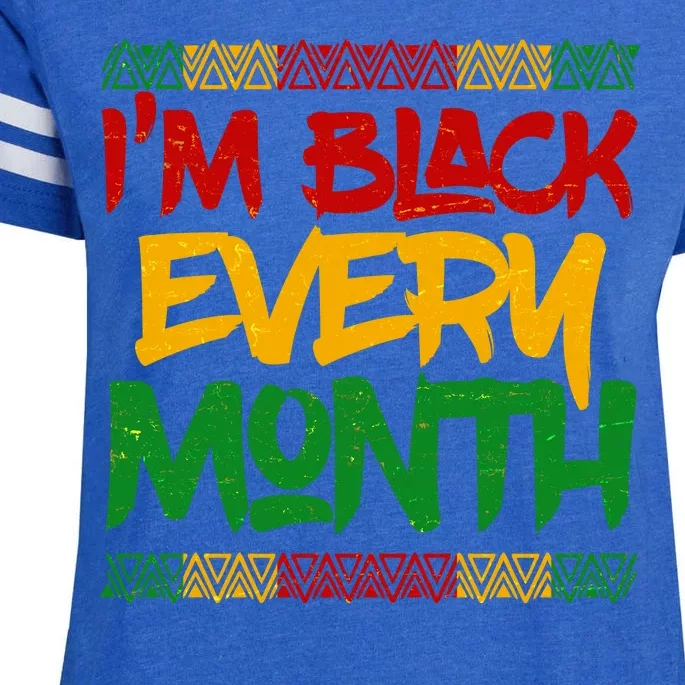 I'm Black Every Month Celebrating African American History Enza Ladies Jersey Football T-Shirt