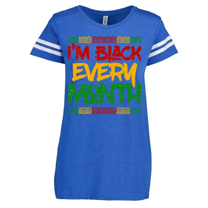 I'm Black Every Month Celebrating African American History Enza Ladies Jersey Football T-Shirt