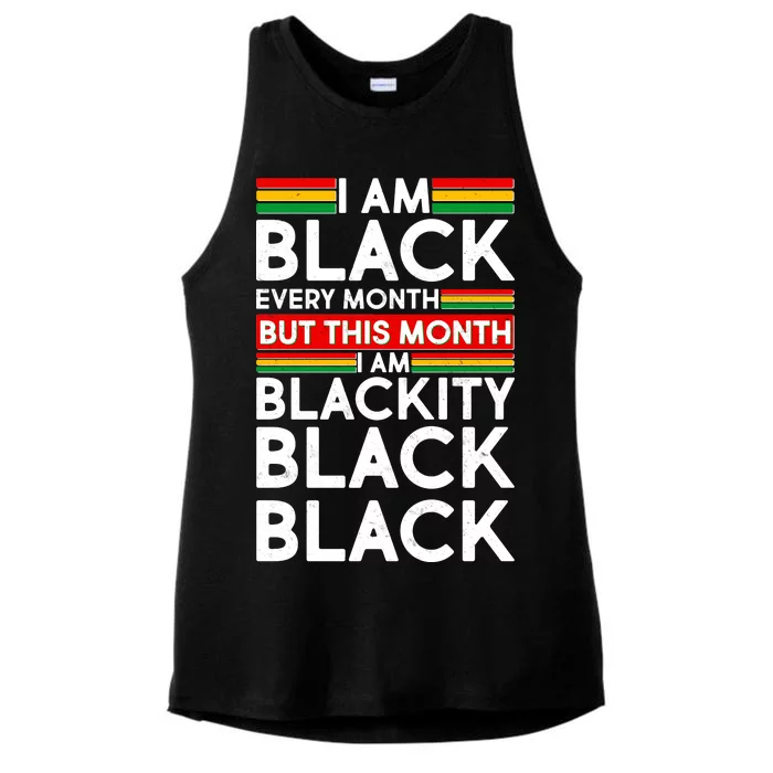 I'm Black Every Month Proud Black American Ladies Tri-Blend Wicking Tank