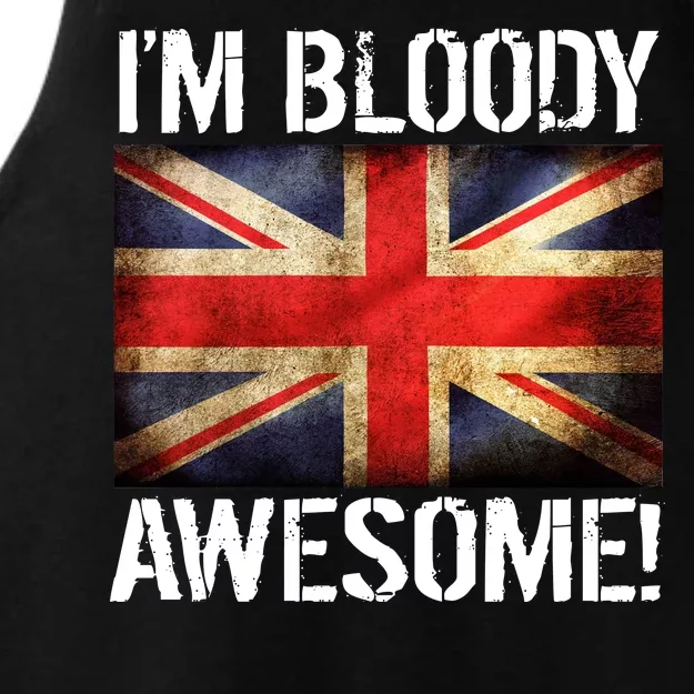 I'm Bloody Awesome British Union Jack Flag Ladies Tri-Blend Wicking Tank