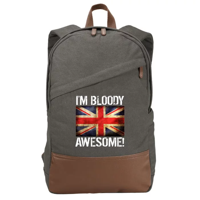 I'm Bloody Awesome British Union Jack Flag Cotton Canvas Backpack