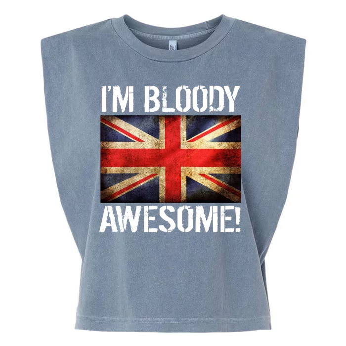 I'm Bloody Awesome British Union Jack Flag Garment-Dyed Women's Muscle Tee