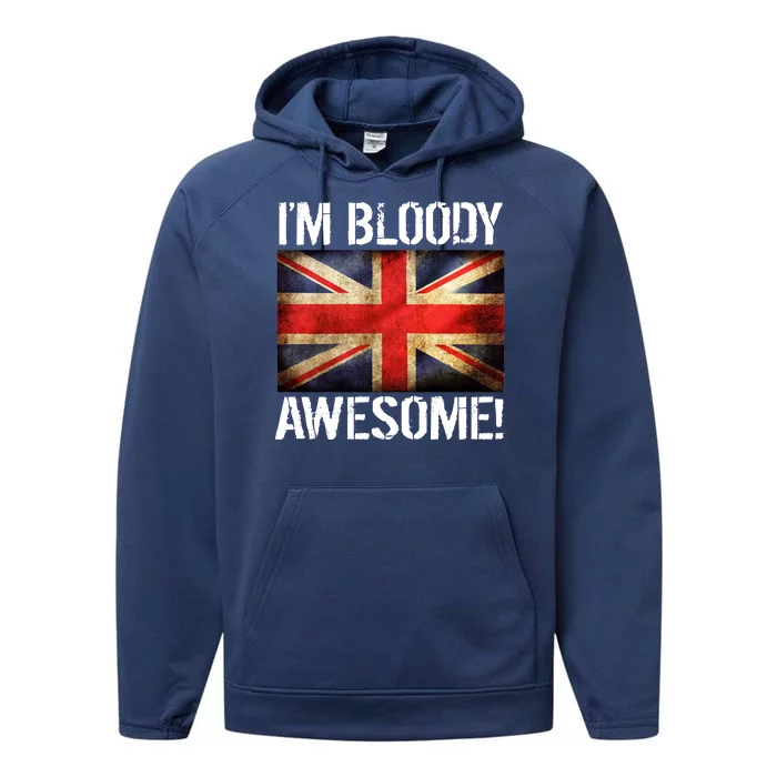 I'm Bloody Awesome British Union Jack Flag Performance Fleece Hoodie