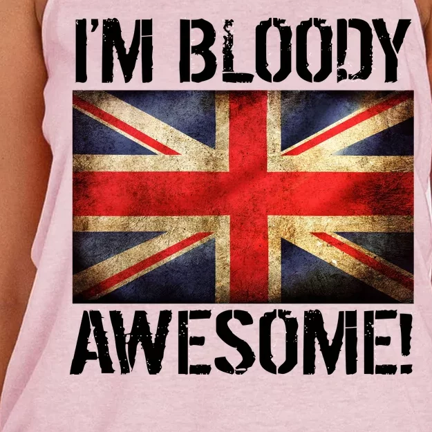 I'm Bloody Awesome British Union Jack Flag Women's Knotted Racerback Tank