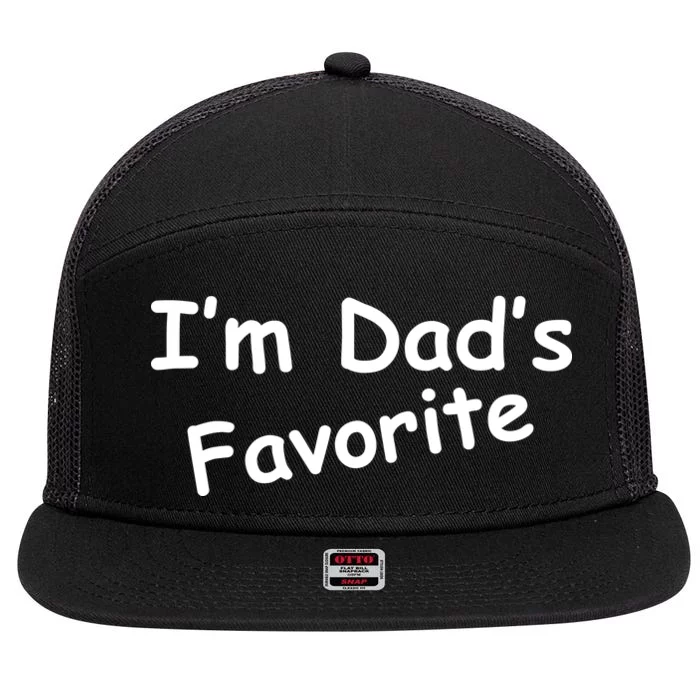 I'm Dad's Favorite 7 Panel Mesh Trucker Snapback Hat