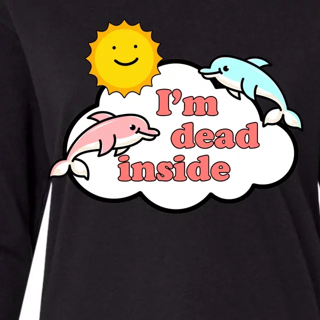 I'm Dead Inside Dolphins Womens Cotton Relaxed Long Sleeve T-Shirt