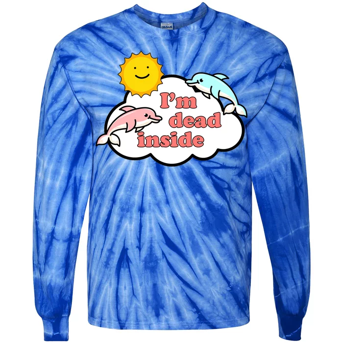 I'm Dead Inside Dolphins Tie-Dye Long Sleeve Shirt