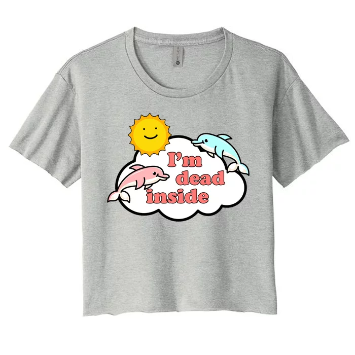 I'm Dead Inside Dolphins Women's Crop Top Tee