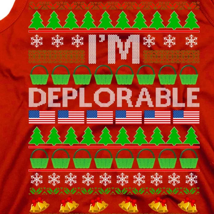 I'm Deplorable Donald Trump Ugly Christmas Sweater Design Tank Top