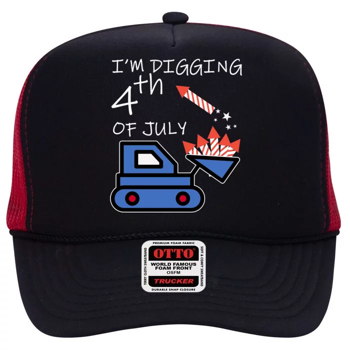 I'm Digging 4th Of July High Crown Mesh Trucker Hat