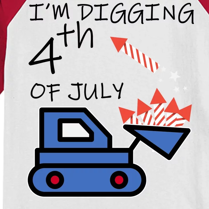 I'm Digging 4th Of July Kids Colorblock Raglan Jersey