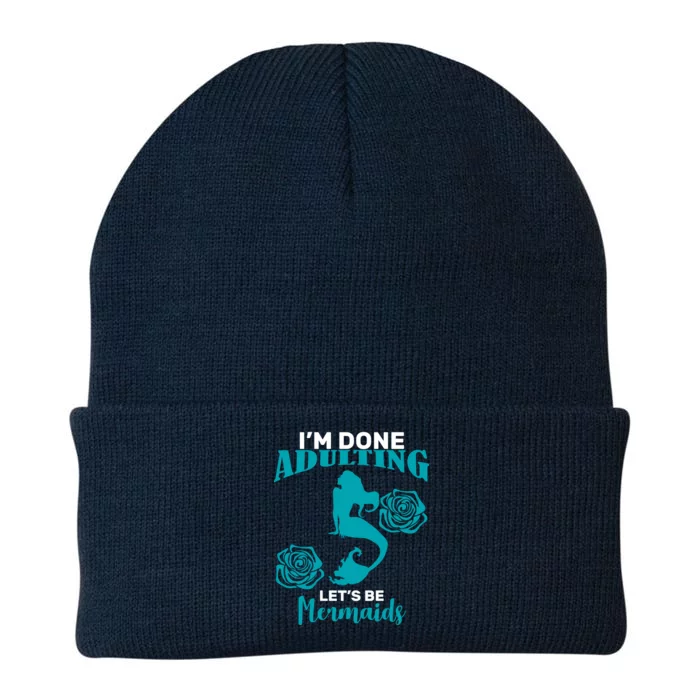 I'm Done Adulting Lets Be Mermaids Knit Cap Winter Beanie