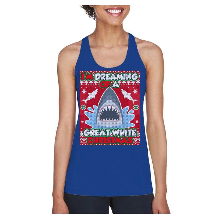 I'm Dreaming Of A Great White Christmas Women's Racerback Tank