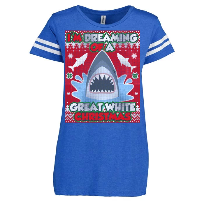 I'm Dreaming Of A Great White Christmas Enza Ladies Jersey Football T-Shirt