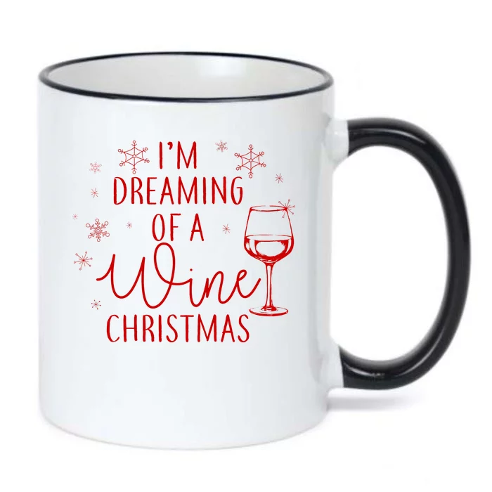 I'm Dreaming Of A Wine Christmas Black Color Changing Mug