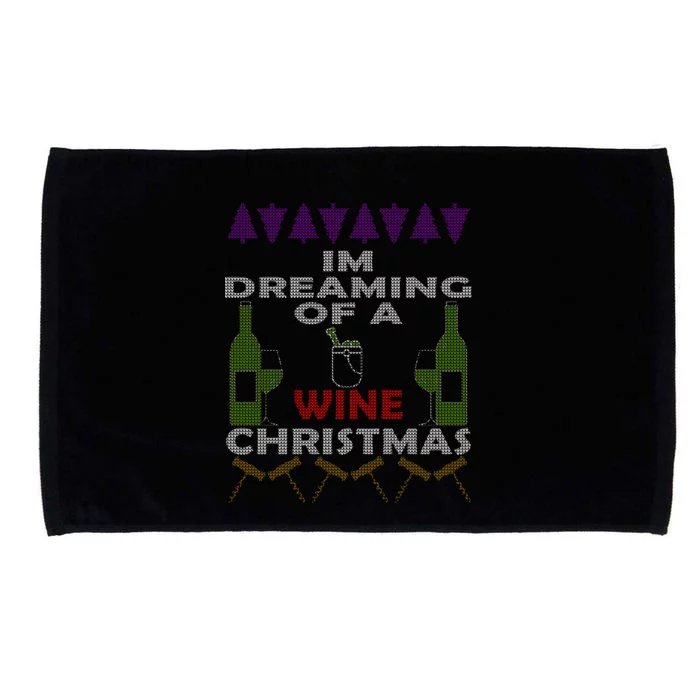 I'm Dreaming Of A Wine Christmas Ugly Microfiber Hand Towel