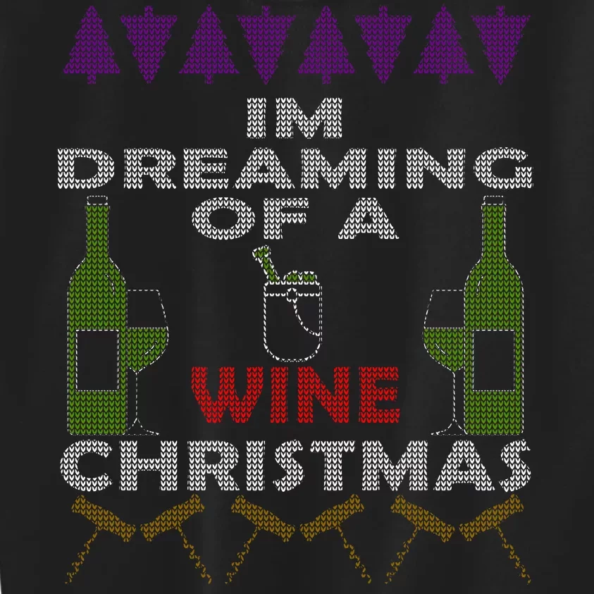 I'm Dreaming Of A Wine Christmas Ugly Kids Sweatshirt