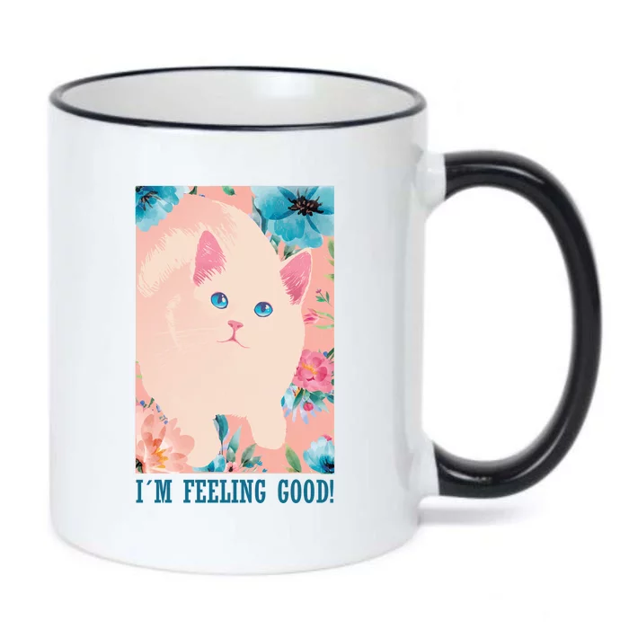 I'm Feel Good Cute Cat Black Color Changing Mug