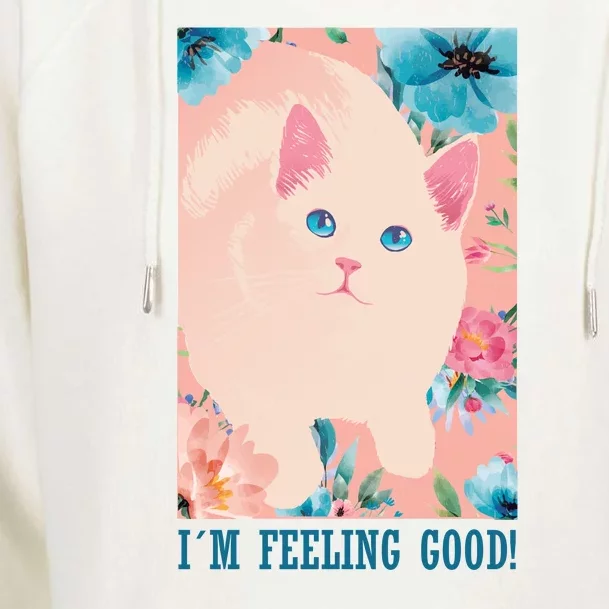 I'm Feel Good Cute Cat Womens Funnel Neck Pullover Hood