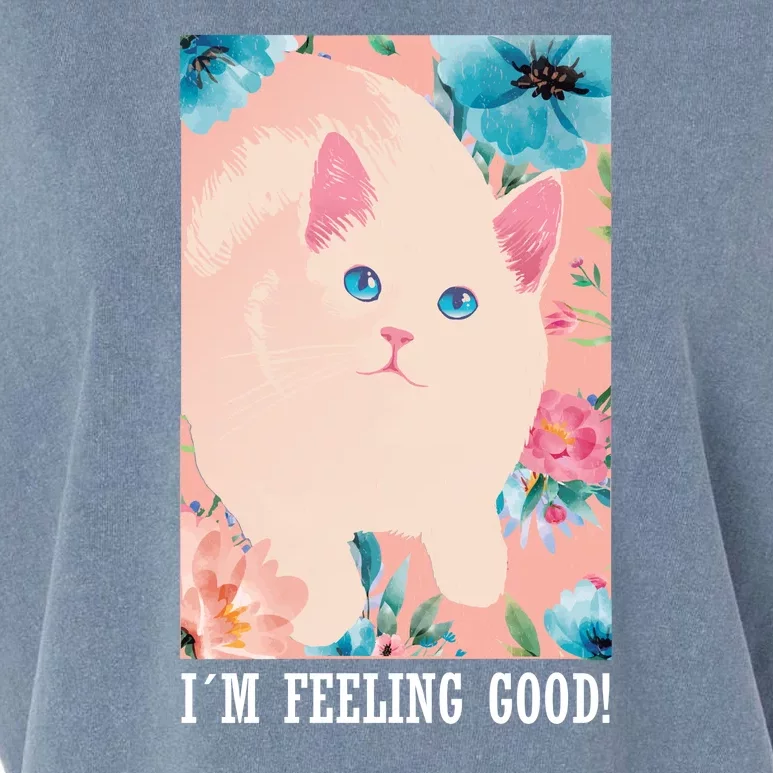 I'm Feel Good Cute Cat Garment-Dyed Women's Muscle Tee