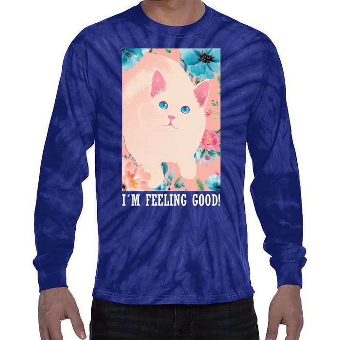 I'm Feel Good Cute Cat Tie-Dye Long Sleeve Shirt