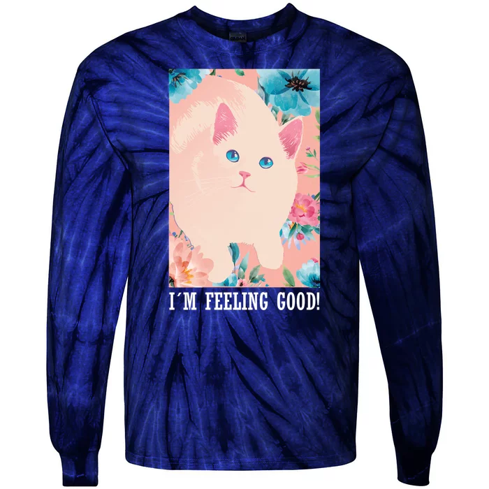 I'm Feel Good Cute Cat Tie-Dye Long Sleeve Shirt