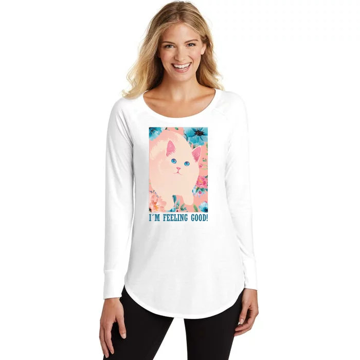 I'm Feel Good Cute Cat Women's Perfect Tri Tunic Long Sleeve Shirt