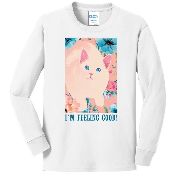 I'm Feel Good Cute Cat Kids Long Sleeve Shirt