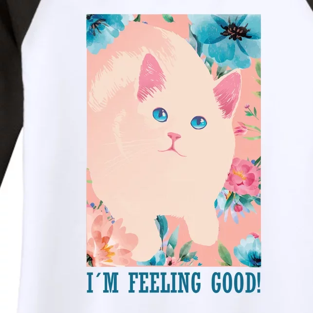 I'm Feel Good Cute Cat Women's Tri-Blend 3/4-Sleeve Raglan Shirt