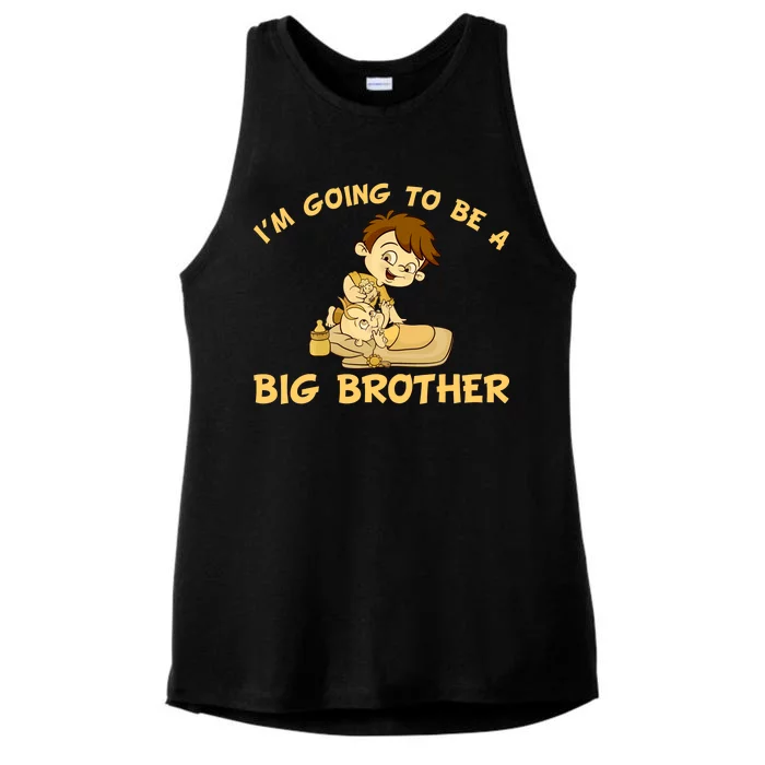 I'm Going to be a Big Brother Baby Bro Ladies Tri-Blend Wicking Tank