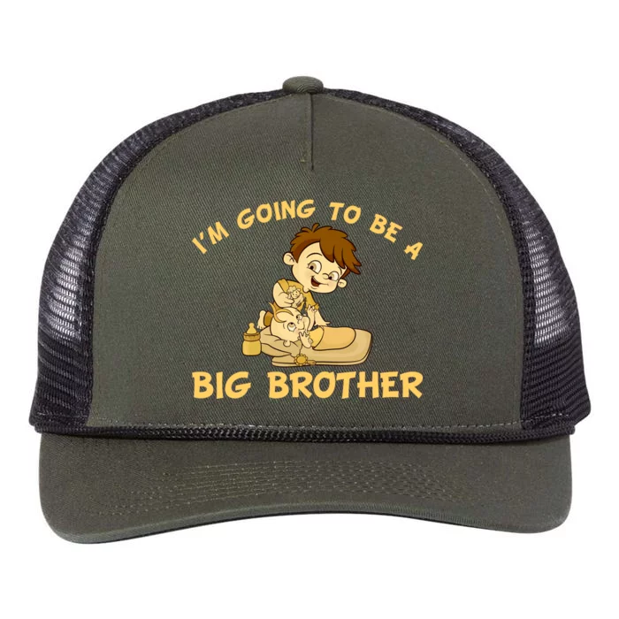 I'm Going to be a Big Brother Baby Bro Retro Rope Trucker Hat Cap