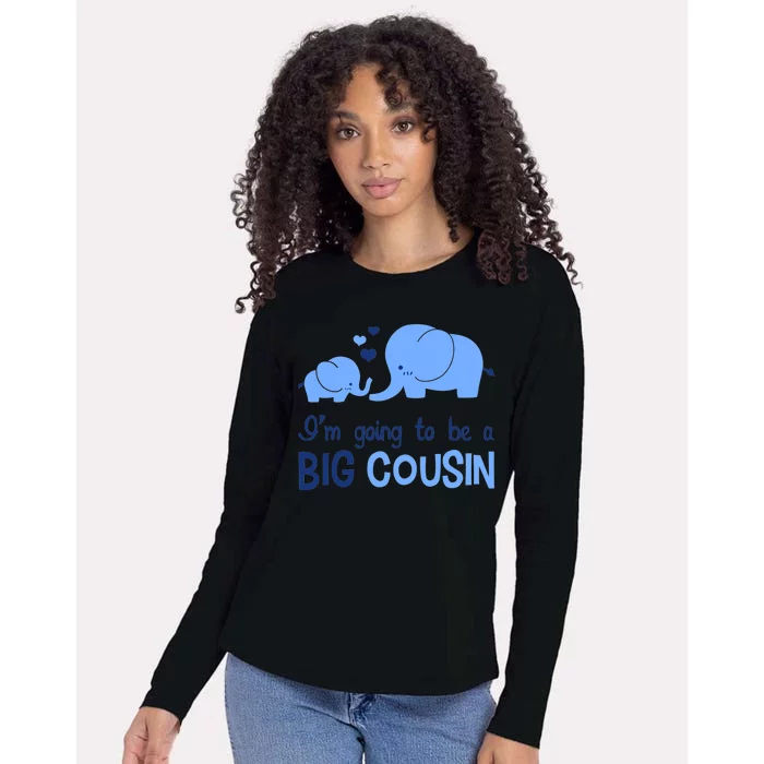 I'm Going To Be A Big Cousin Boy Elephant Womens Cotton Relaxed Long Sleeve T-Shirt