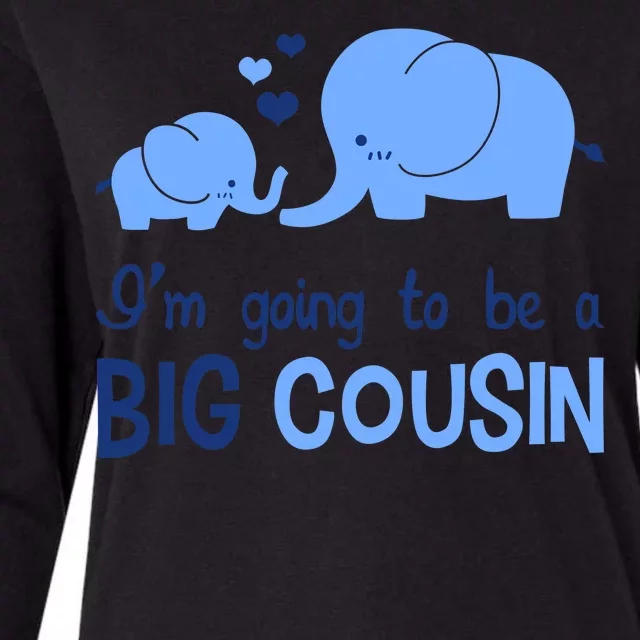 I'm Going To Be A Big Cousin Boy Elephant Womens Cotton Relaxed Long Sleeve T-Shirt