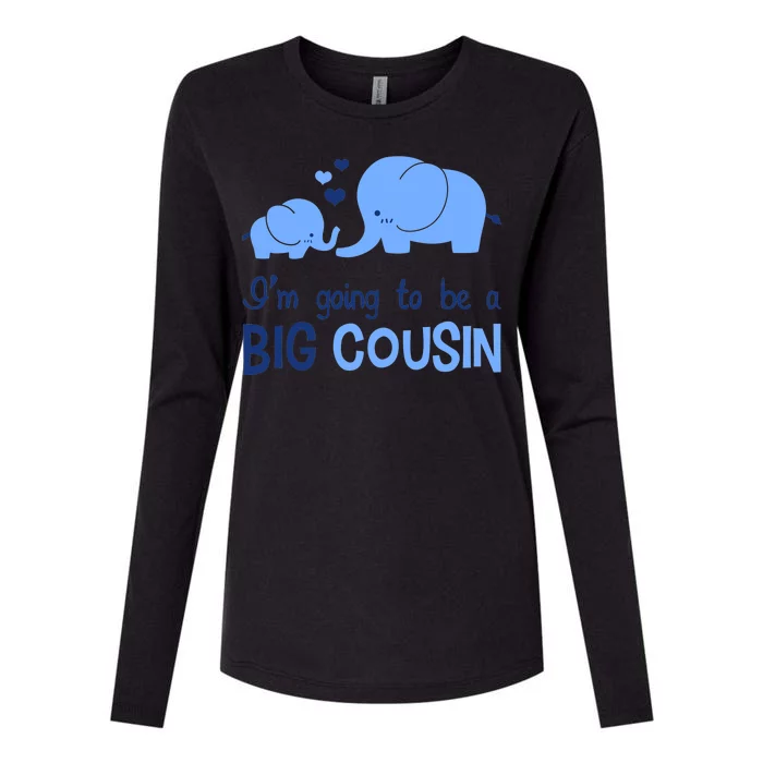 I'm Going To Be A Big Cousin Boy Elephant Womens Cotton Relaxed Long Sleeve T-Shirt