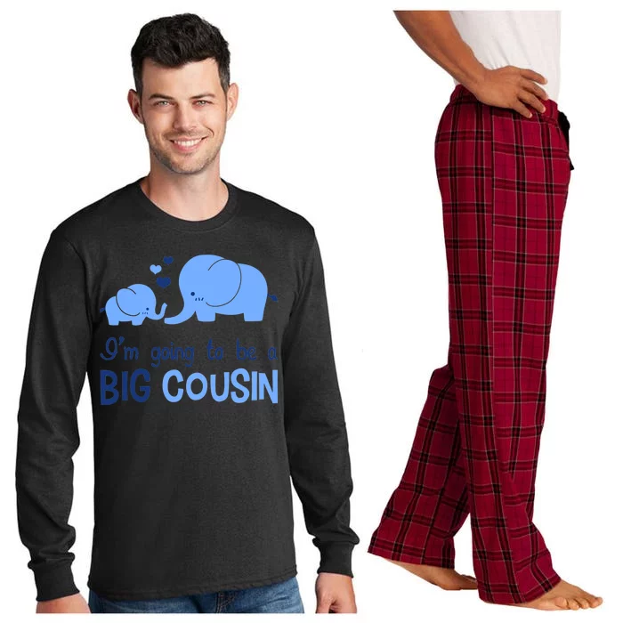 I'm Going To Be A Big Cousin Boy Elephant Long Sleeve Pajama Set