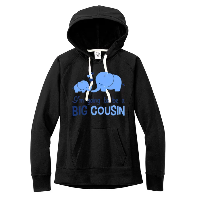 I'm Going To Be A Big Cousin Boy Elephant Women's Fleece Hoodie