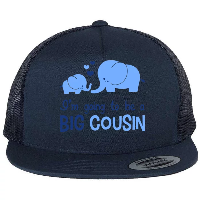 I'm Going To Be A Big Cousin Boy Elephant Flat Bill Trucker Hat