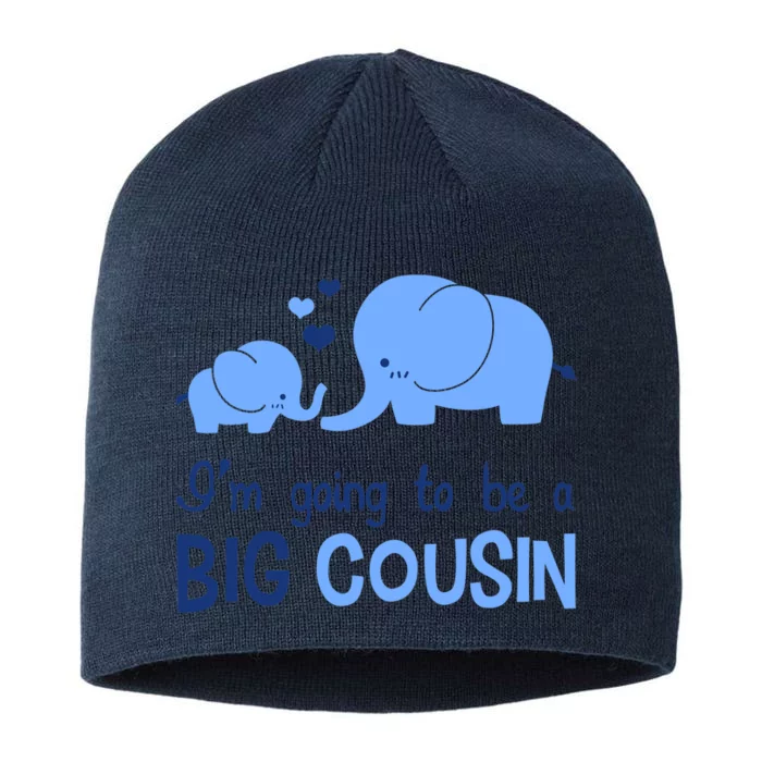 I'm Going To Be A Big Cousin Boy Elephant 8 1/2in Sustainable Knit Beanie