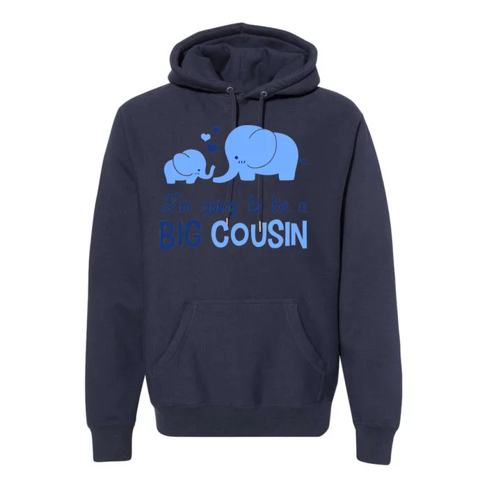 I'm Going To Be A Big Cousin Boy Elephant Premium Hoodie