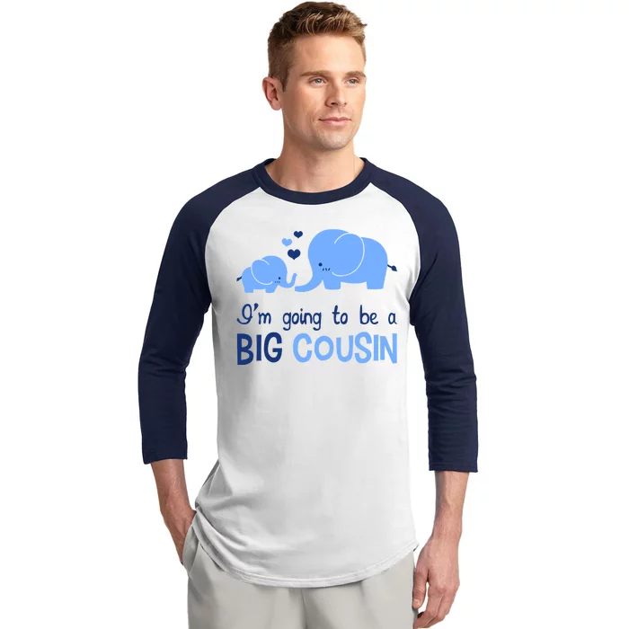 I'm Going To Be A Big Cousin Boy Elephant Baseball Sleeve Shirt