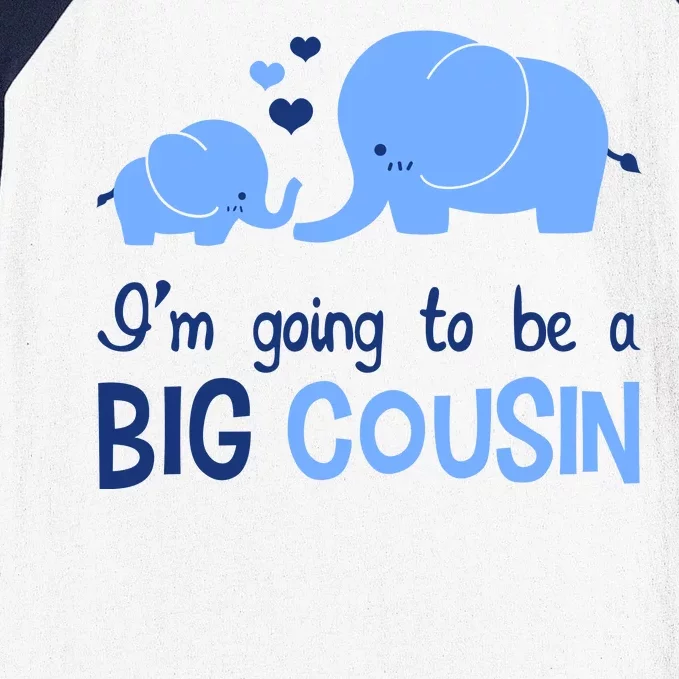 I'm Going To Be A Big Cousin Boy Elephant Baseball Sleeve Shirt