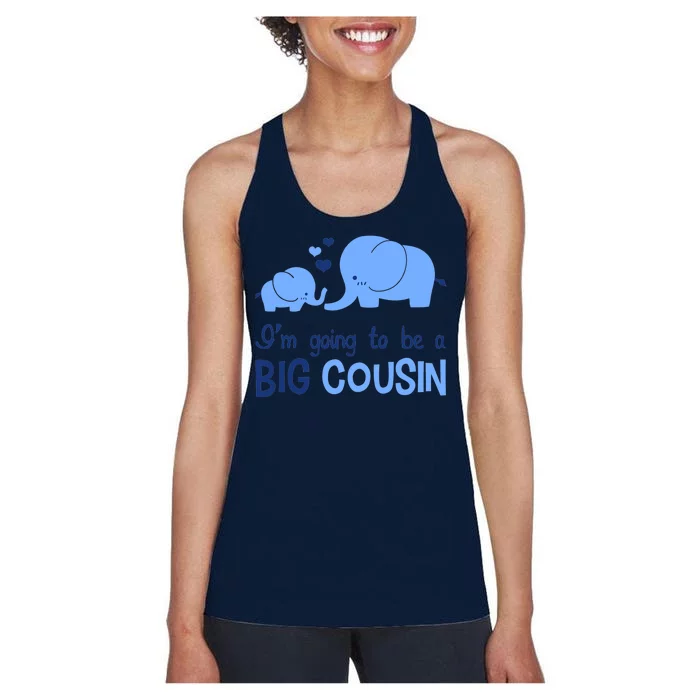 I'm Going To Be A Big Cousin Boy Elephant Women's Racerback Tank