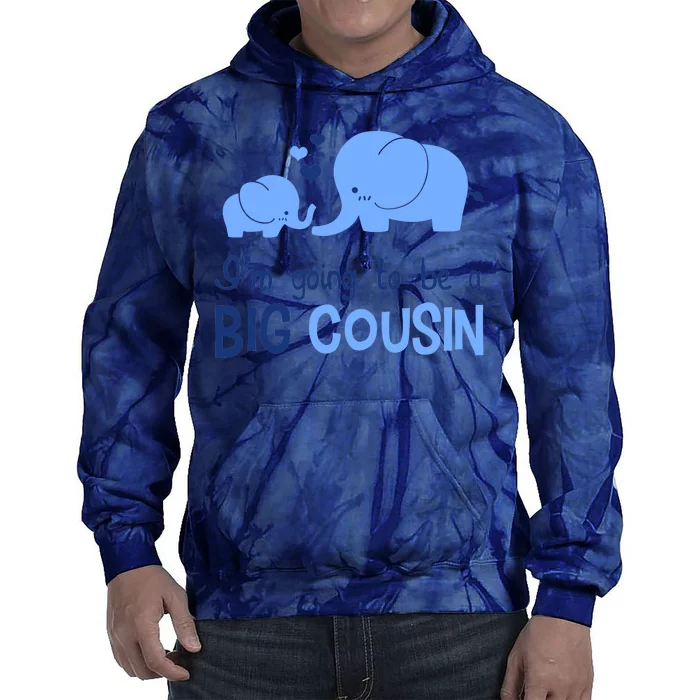 I'm Going To Be A Big Cousin Boy Elephant Tie Dye Hoodie