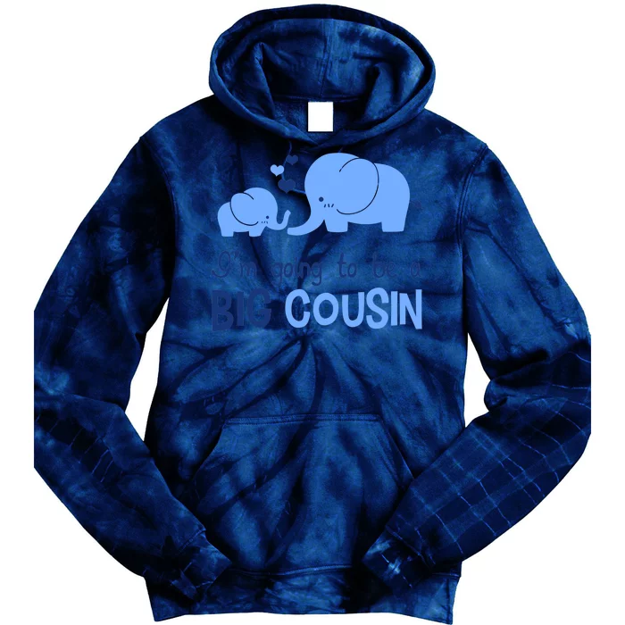 I'm Going To Be A Big Cousin Boy Elephant Tie Dye Hoodie