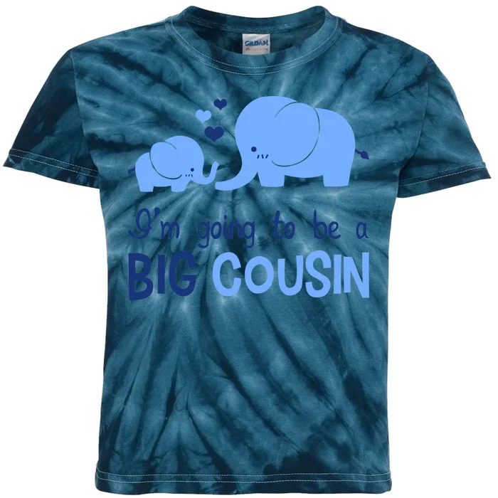 I'm Going To Be A Big Cousin Boy Elephant Kids Tie-Dye T-Shirt