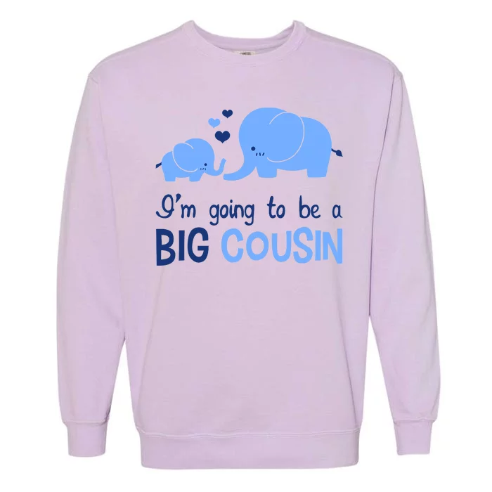 I'm Going To Be A Big Cousin Boy Elephant Garment-Dyed Sweatshirt