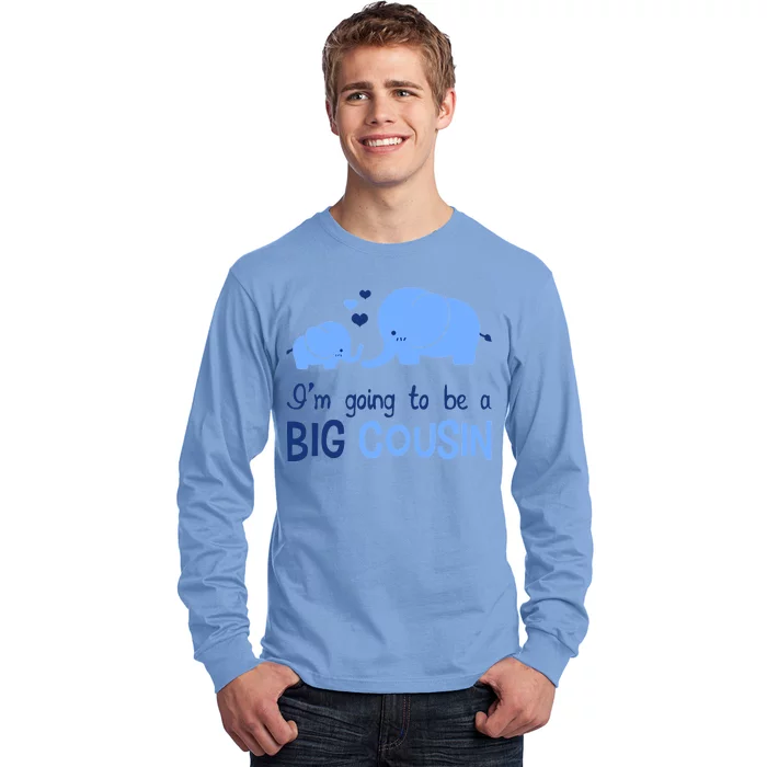 I'm Going To Be A Big Cousin Boy Elephant Long Sleeve Shirt